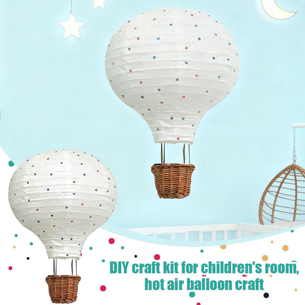 DIY Hot Air Balloon Craft Kit with LED Lights - Kids Decor, Creative Room Project Light Making Night F2F4