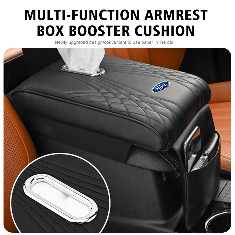 JQOZ8 For Ford Car Multi-function Armrest Box Booster Cushion Leather Height Pad Fiesta Ranger Mondeo Escape Ecosport Fusion Explorer
