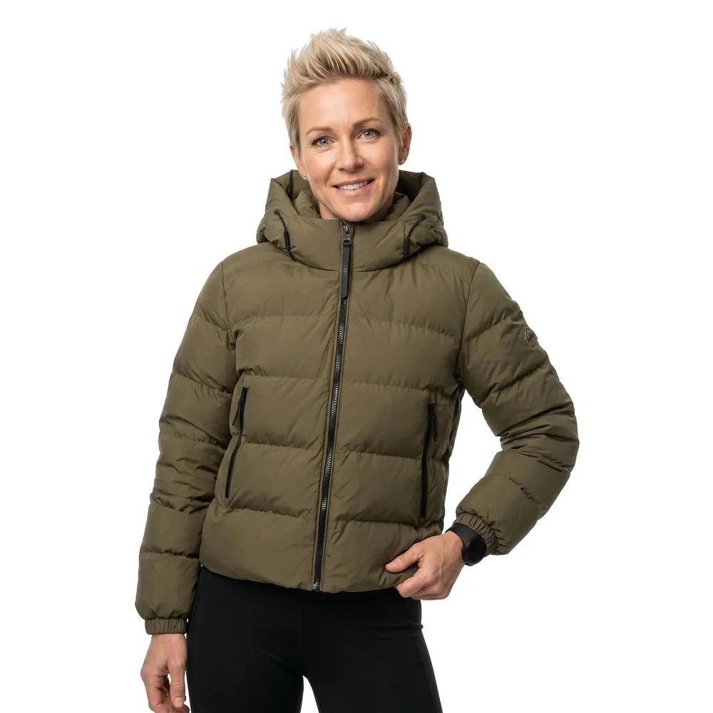 Superdry Damen Grün Kapuzen-Sport-Steppjacke In Khaki - Bild 3