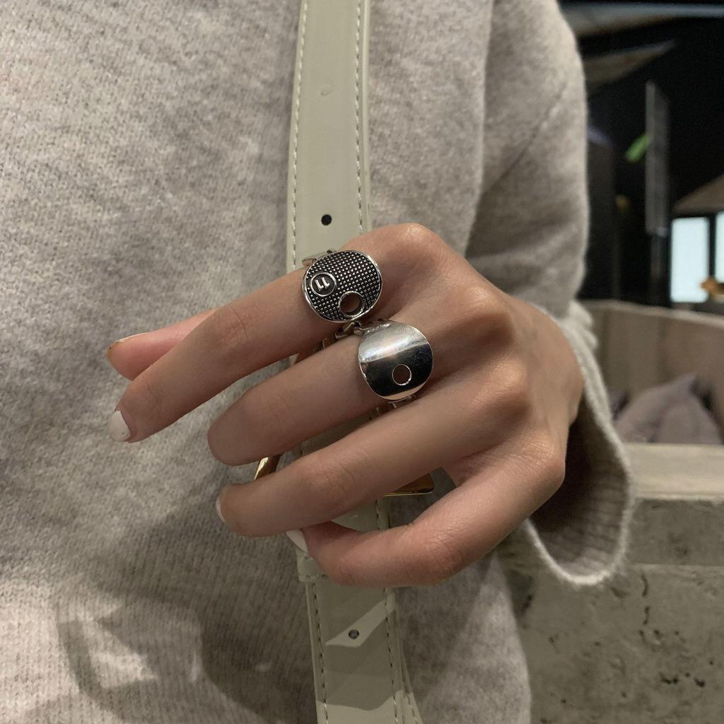 S925 Oval Women's Retro Fashion Ring - Adjustable Index Finger Clubbing Ring