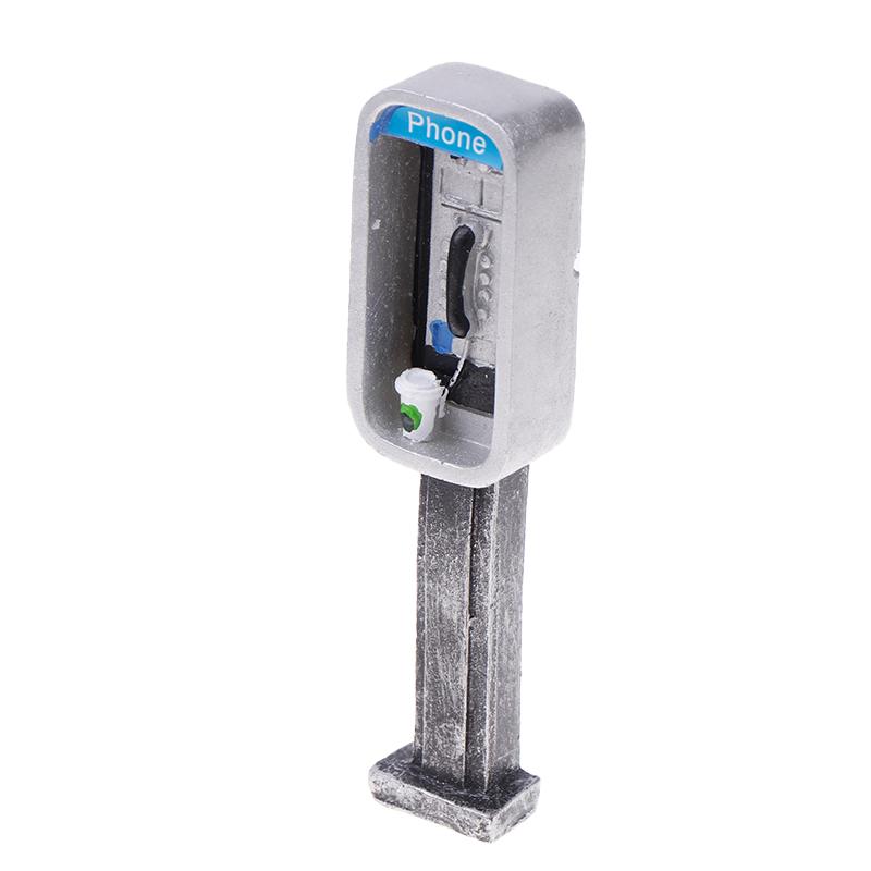 

Мініатюрний американський таксофон в 1:12 Масштаб, Міні Вінтажний Стиль Меблі для Лялькового Будиночка Модель Телефонної Будки Аксесуари Декорація