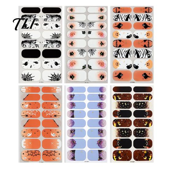 No Bake Nail Decals Halloween Glow-in-the-Dark Stickers, Gothic Spider Web Ghost Manicure Easy Use Stickers Decoration Decals, Art Accessories