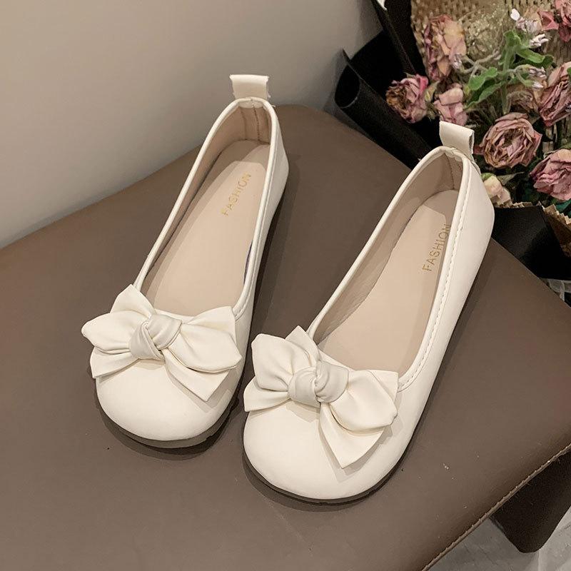 Gentle fairy wind soft-soled single shoes female summer new bow flat-soled beanie shoes comfortable shallow grandma shoes