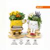 Cute Smiling Face Rocking Chair Shaped Resin Flower Pot with Drainage Hole Succulent Planter