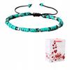 Bracelet Beads Natural Stone Black Line Turquoise 2 X 4 Mm Adjustable