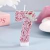High-End Pink Glitter Crown Number Candle for First Birthday Cake Decoration