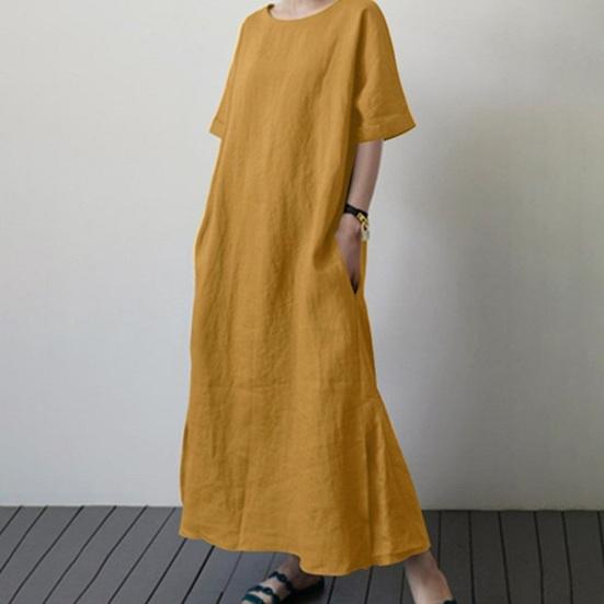 Kvinner Maxikjole Kortermet Pendling Myk Stilig Pustende Kvinner Maxikjole Kvinnelige Klær