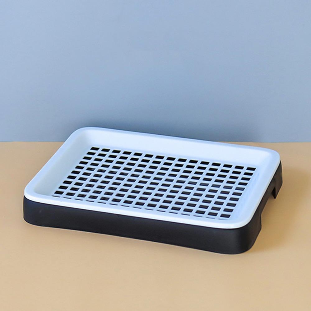 

Double Layer Rabbit Training Toilet Potty Training Aid Removable Tray Small Animal Litter Box Splash-Proof Plastic чёрный