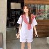Red And White Striped Shawl Versatile High-End Women'S Outerwear Knitted Scarf