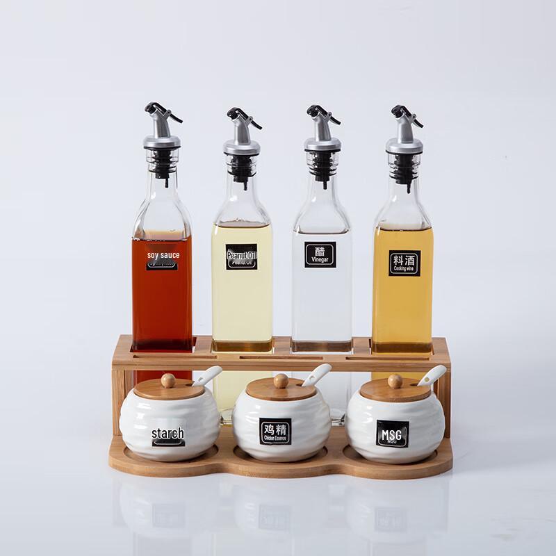 Ceramic & Glass Seasoning Jar Set