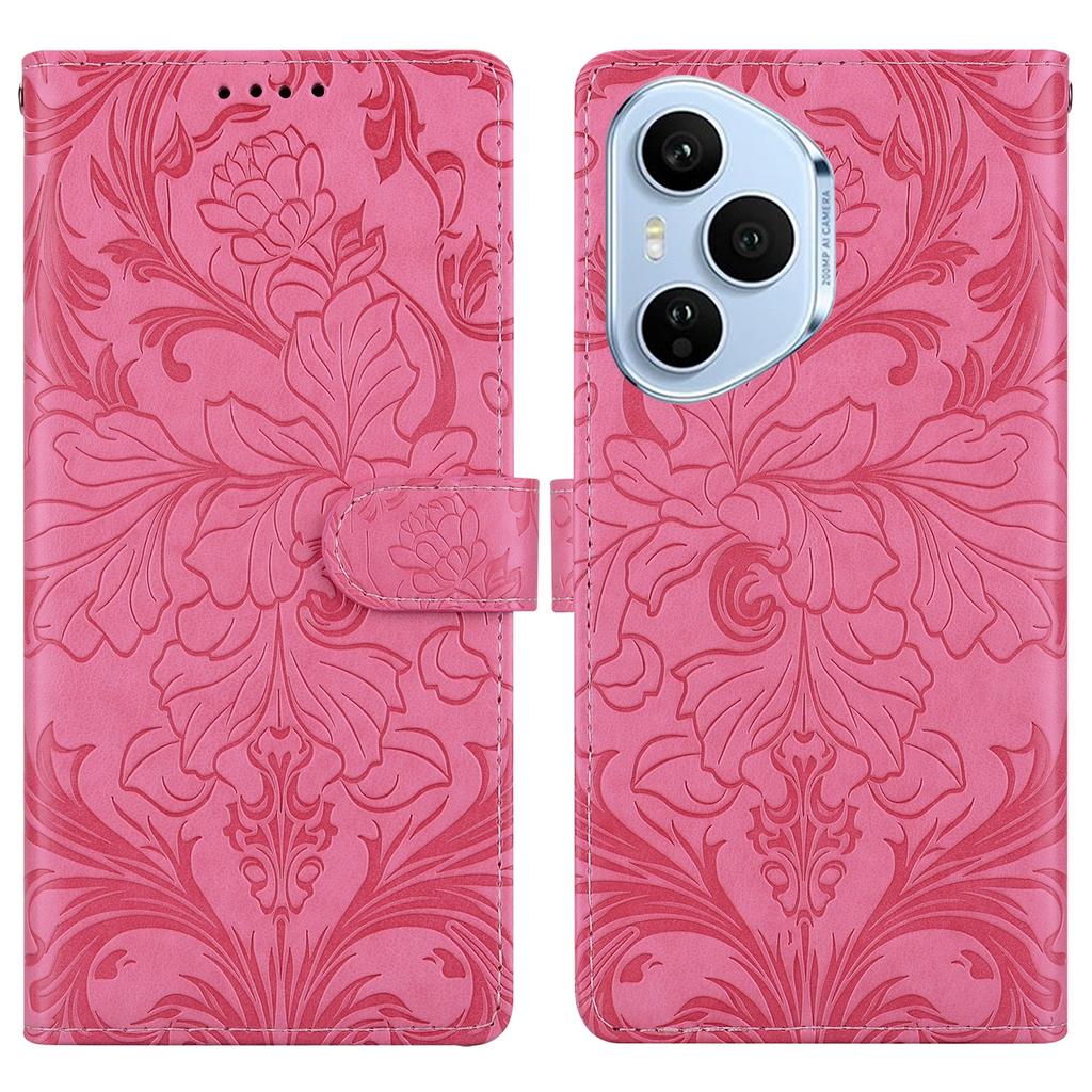 Dla Honor 400 Pro 5G (Światowy) Skórzane etui z wytłoczonym wzorem kwiatowym Portfel Stojak Klapka Pokrowiec na telefon typu flip