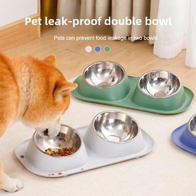 Ciotole per Cani - Ciotole per Animali Domestici con Protezione per il Collo e Caratteristica Anti-perdita Realizzate in Acciaio Inossidabile. Disponibile anche in versione a doppia ciotola per cani.