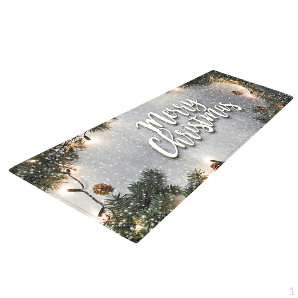3D Effect Christmas Area Rug Carpet 120x40cm for Home Decoration