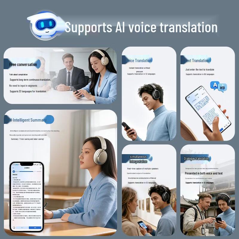 aigo WE500 ANC AI Translation Wireless Headphones