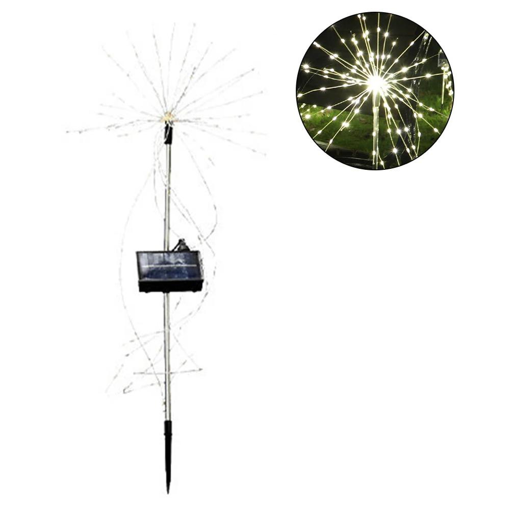 

120LED Ground Insert Solar Simulation Fireworks Light Yard Garden Lawn Decorative Light B