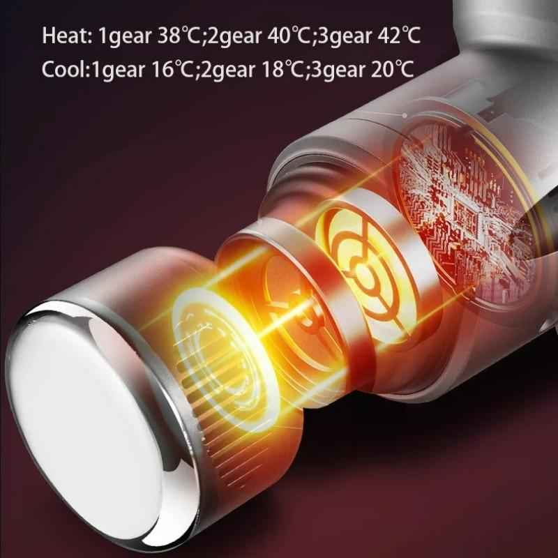 Electric Deep Tissue Massage Gun Mini Portable Cold Heat Therapy for Arms Back Legs Full Body - Sports Recovery Device