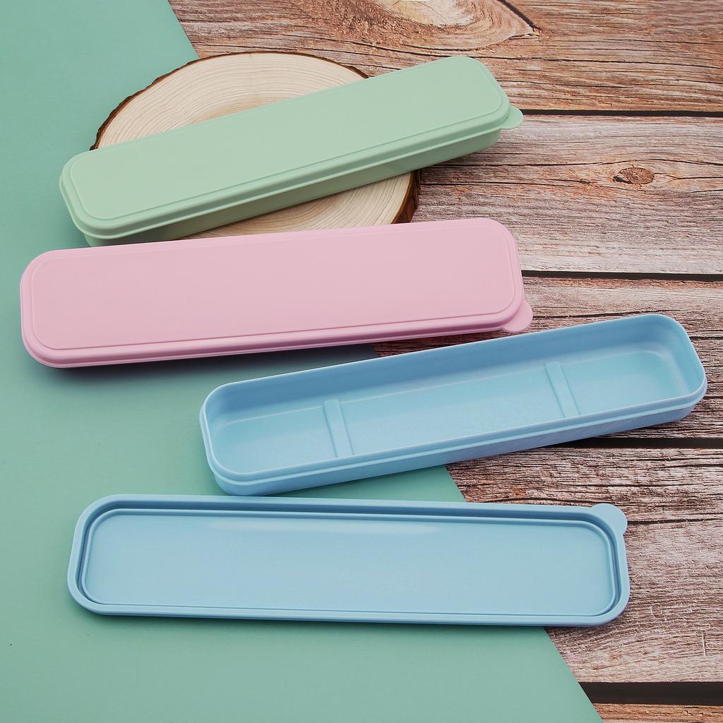 Tragbare Aufbewahrungsbox für Geschirr aus PP in 3 Farben, Innenlänge 9,29 Zoll, Reisegeschirretui für Bestecksets