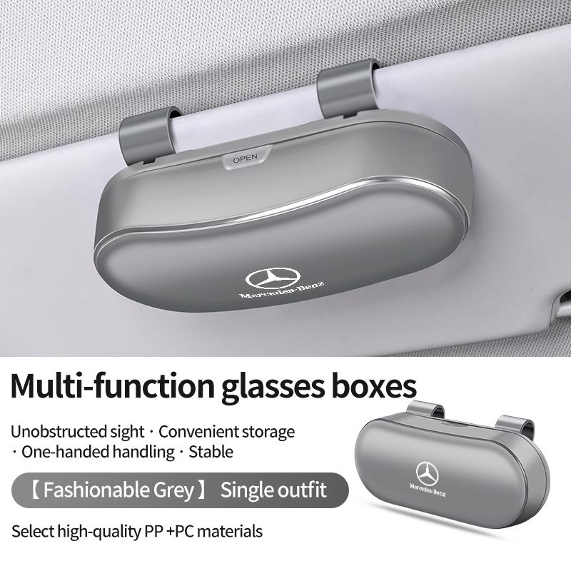 Car Sun Visor Glasses Box Portable Sunglasses Eyeglass Case for Mercedes Benz B/C/E/S Class A Class C200L GLC GLK CLA GLA W201