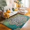 Bohemian Tibetischer Tiger Floral Teppich Nachttisch Bodenmatte Rutschfest Vintage Tier Teppich Marokkanische Teppiche für Wohnzimmer Dekorativ