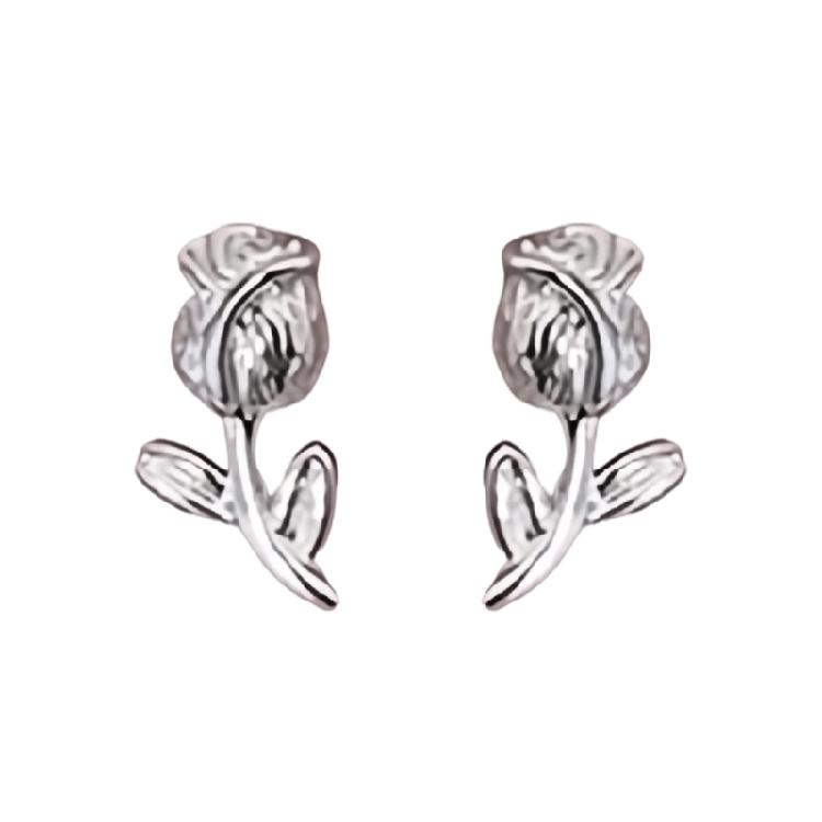 Unique Tulips Shaped Earrings Trendy Copper Studs Romance Tulips Earrings Gift For Women Fashion Jewelry Gift 1