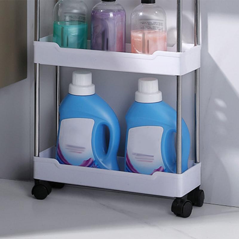 Multifunctional Storage Cart Movable Gap Storage Rack Rolling Utility Cart for Kitchen Bathroom Multi-Layer Slim Storage Shelf