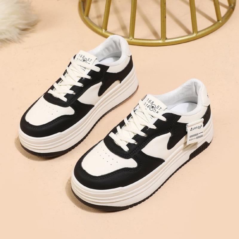 

Board shoes women s spring and autumn flat platform summer new popular versatile black student leisure sports white shoes 35 чёрный