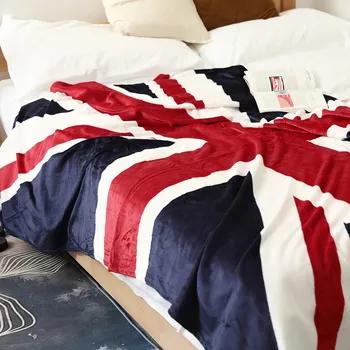Coperta in Flanella Bandiera Britannica Design Union Jack per Casa Ufficio Regali Trapunta Sottile per Riposo Aria Condizionata