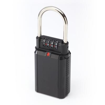 Sanwa Direct Schlüsselsafe mit Vorhängeschloss, 4-stelliges Zahlenschloss [Zur Schlüsselaufbewahrung und Zustellung], Große Größe, 200-SL027BK