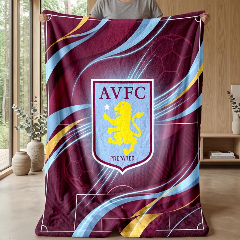 Coperta in Flanella con Stampa Aston Villa, Morbida Calda Leggera Coperta da Divano Letto Campeggio