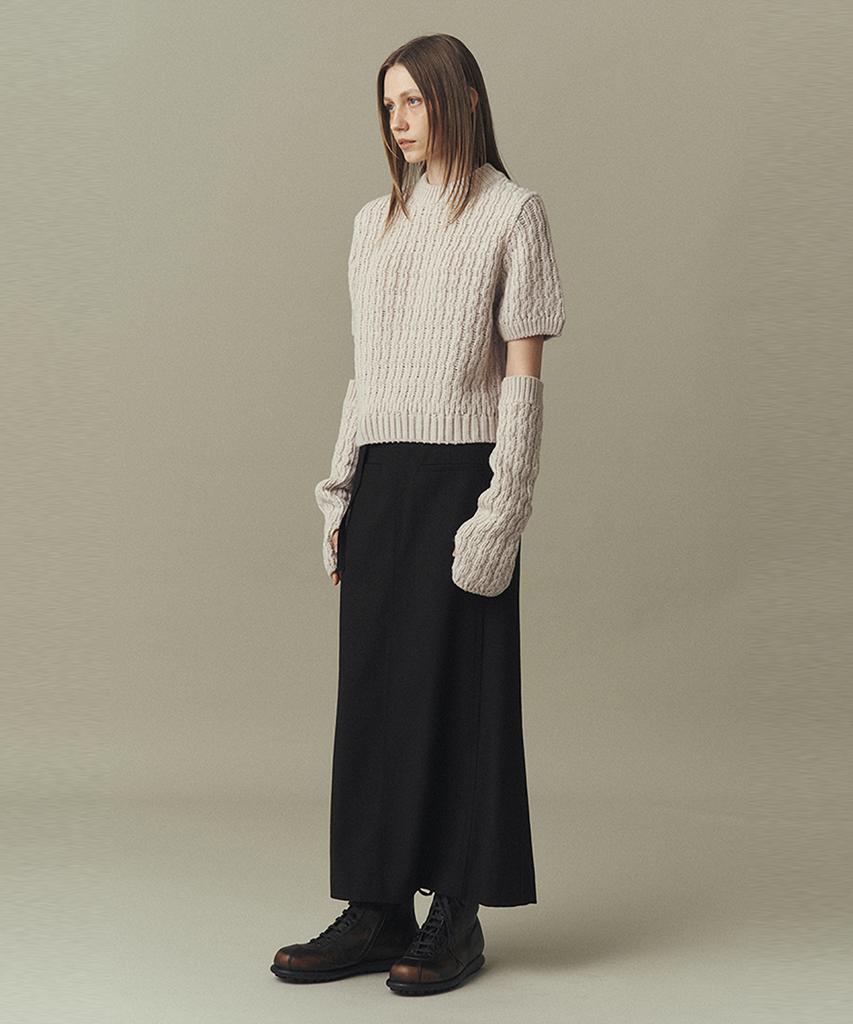 AHWE Rib Cable Sweater & Warmer_Light Gray