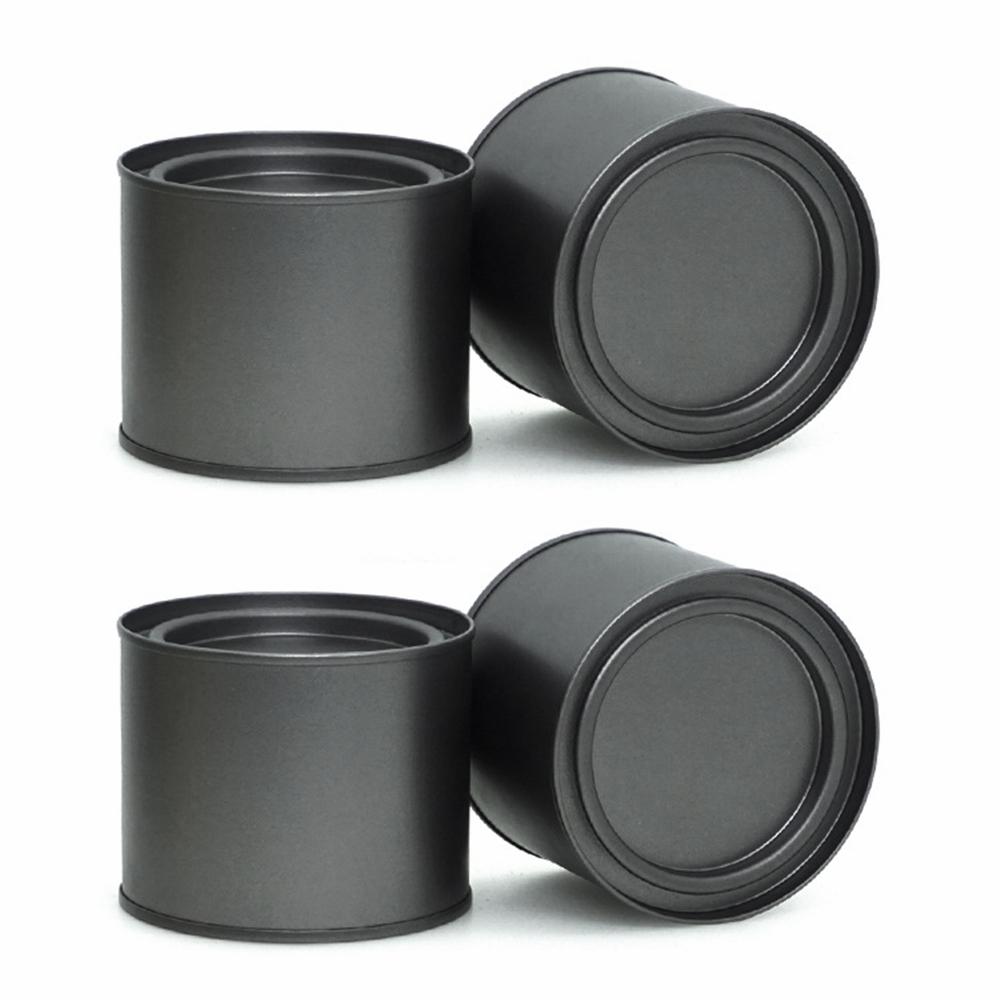 4Pcs/Set Portable Multipurpose Round Mini Seal Metal Tea Can Tinplate Stretch Candle Can Canisters Candy Jar Aromatherapy Box