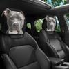 Car Headrest Covers With Grey Pit Bull Dog Print For Car Interior