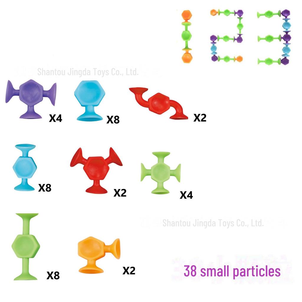 Sticky Music Suction Cup Building Blocks - Soft Silicone Educational Toys for Bath & DIY Play