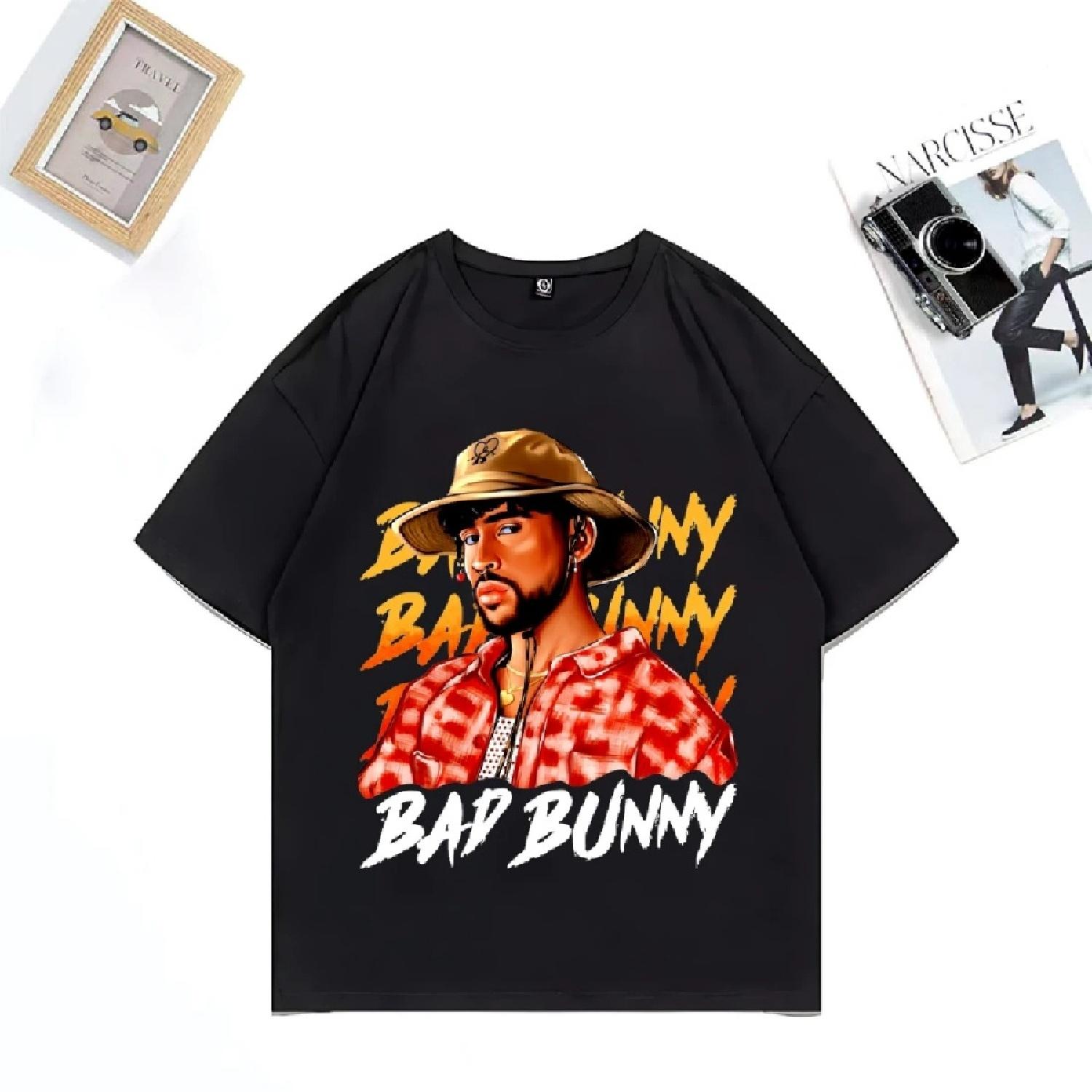 

Hot sale Bad Bunny Graphics T Shirt Men Women Oversized vintage High Quality T-shirt Cotton Unisex Short Sleeve Hip Hop t-shirts XXXXXL чорний
