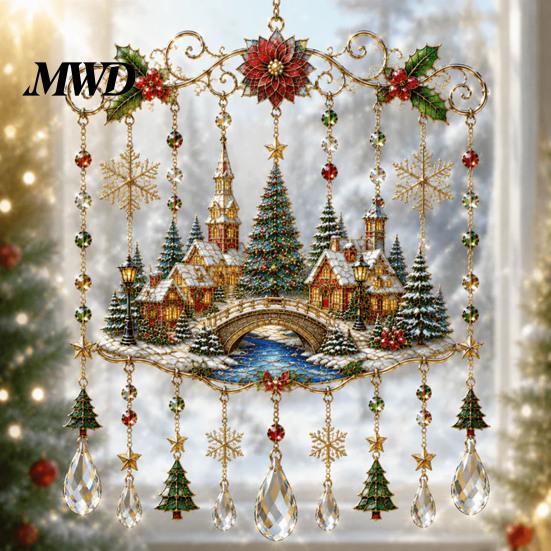 Calming Home Decor for Living Room Christmas Wind Chime, Acrylic Sun Catcher Outdoor Garden Patio Decorative Wall Art Bedroom Decor, Hanging Yard with