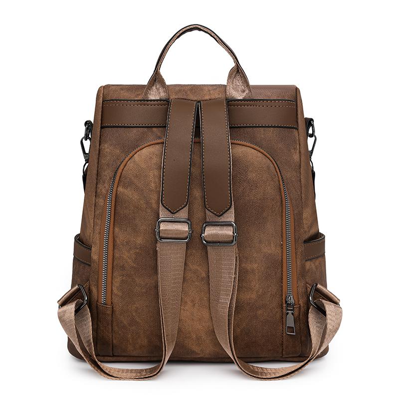 Plecak Damski Plecak o Dużej Pojemności z Miękkiej Skóry