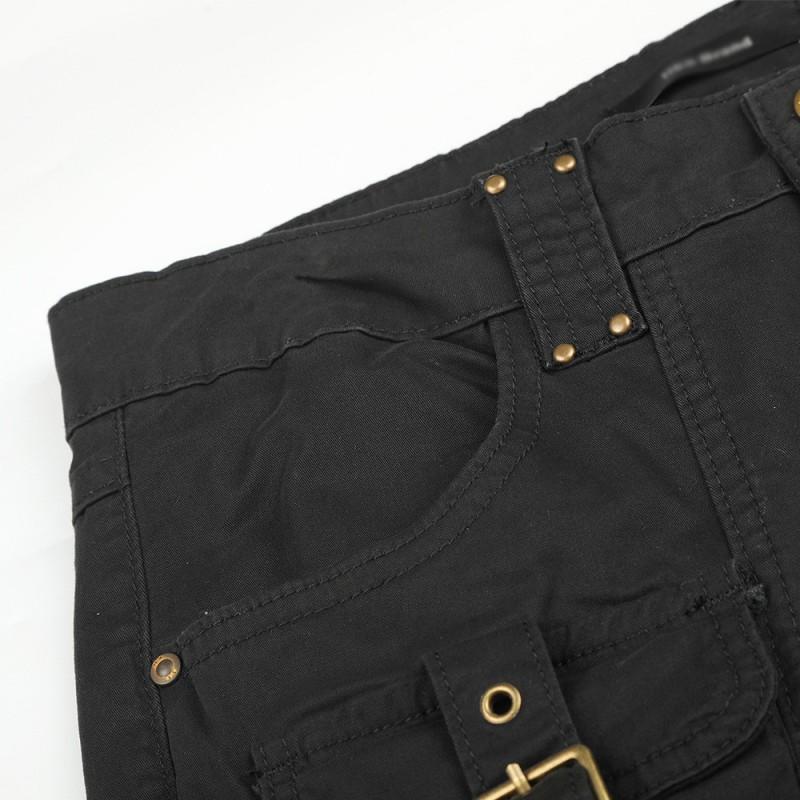 Mens Casual Pants Street Style Solid Color Cargo Trousers With Pocket Detail