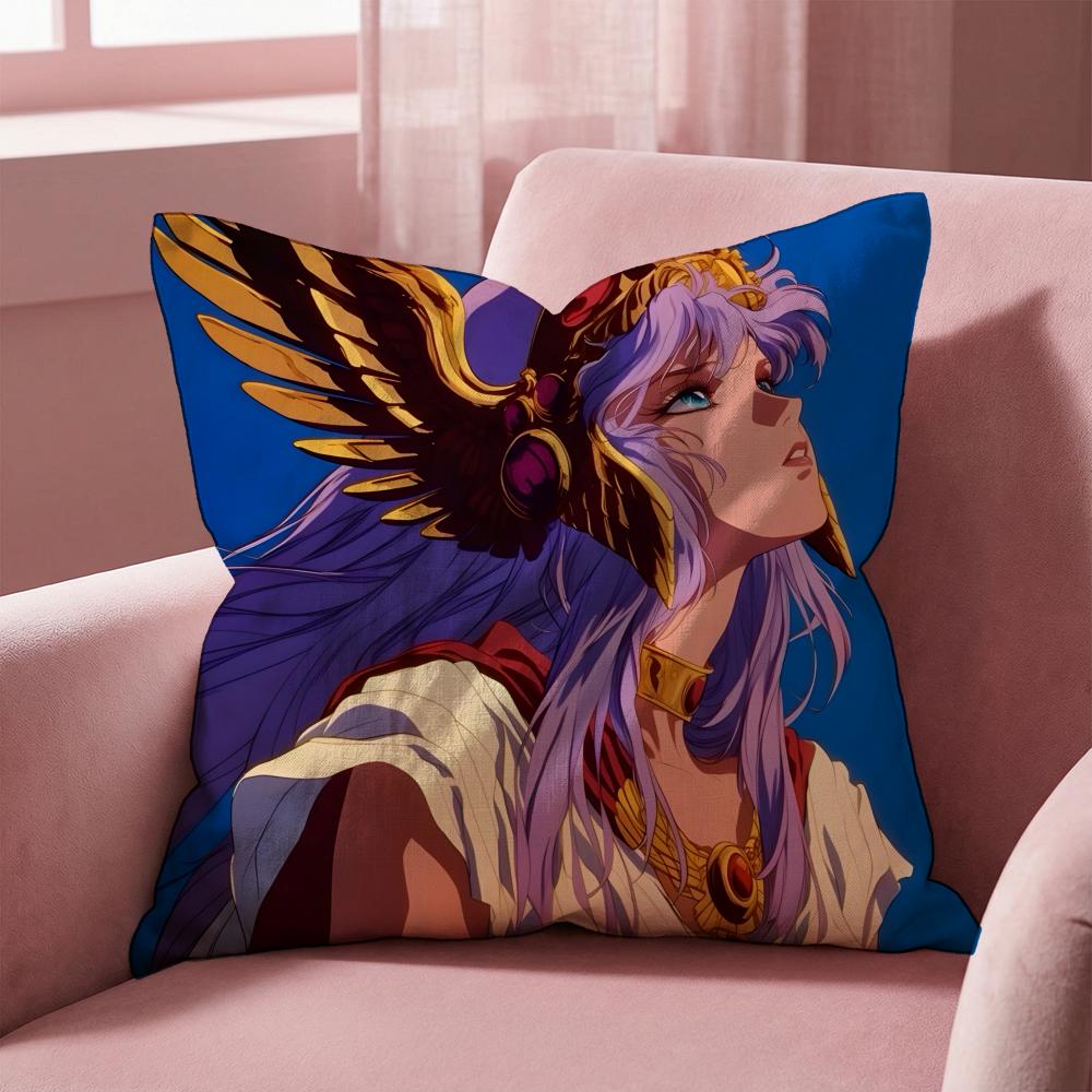 Saint Seiya Cushion Cover Multi-Scene Pillow Cover for Home & Car - Reversible, Soft & Durable for Daily Use