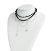 Love Zircon Double Chain Tassel Design Collar Chain - Crystal Necklace For Women