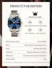 OLEVS Arm Watch Automatic Watch Popular Skeleton Waterproof Hollow Luminous Stylish Cool Men's White/Silver