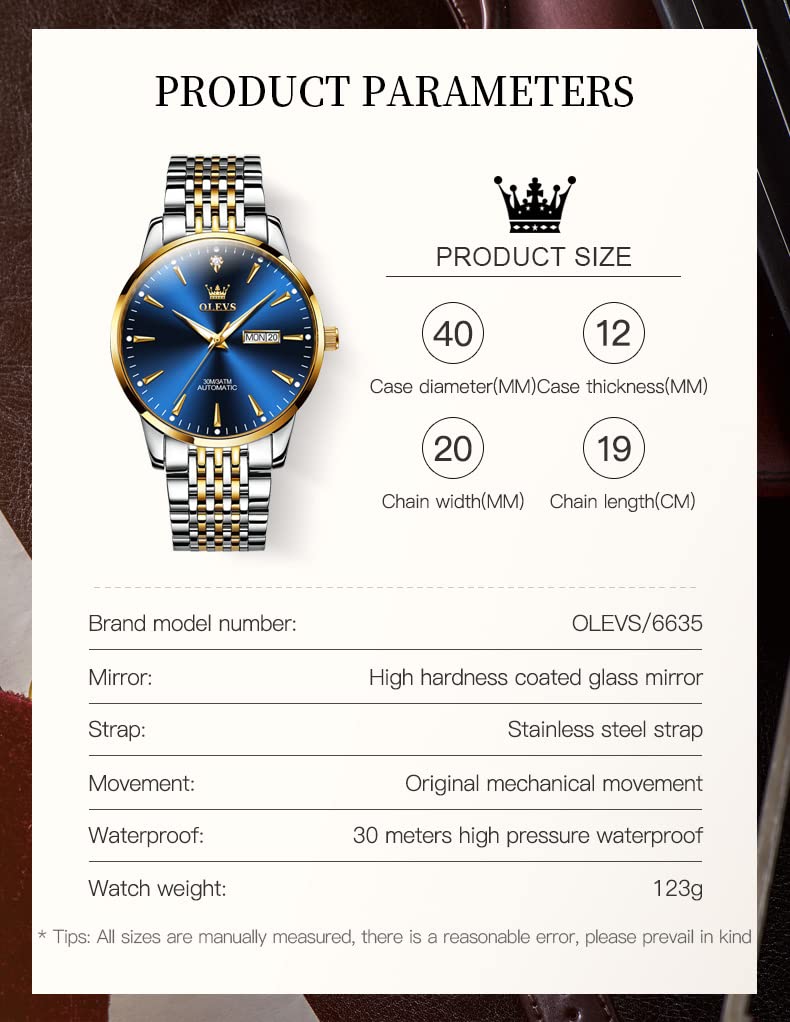 OLEVS Arm Watch Automatic Watch Popular Skeleton Waterproof Hollow Luminous Stylish Cool Men's White/Silver