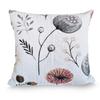 Bark Pillowcase 40x40 Gray Pink Orange Poppies On White Background