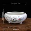 White Glazed Ceramic Succulent Pot - Mini Potted Plant for Office Desk or Balcony