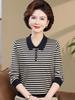 2026 Women's Autumn Striped Knit Sweater with Wool Collar