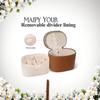 Portable PU Leather Cosmetic Organizer Handbag Soft Lining Removable Divider Makeup Case for Business Trips