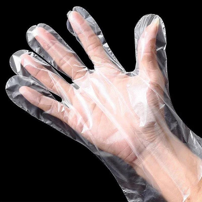 Wholesale Transparent Disposable Gloves Plastic Waterproof Gloves for Kitchen Restaurant Fried Chicken BBQ Disposable Tableware