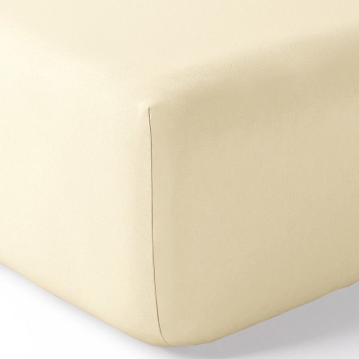 "Julian" Percale Fitted Sheet with 35 Cm Gusset All Sizes Pure Cotton - Julian Ivory - 90 X 190 Cm 35 Cm Gusset