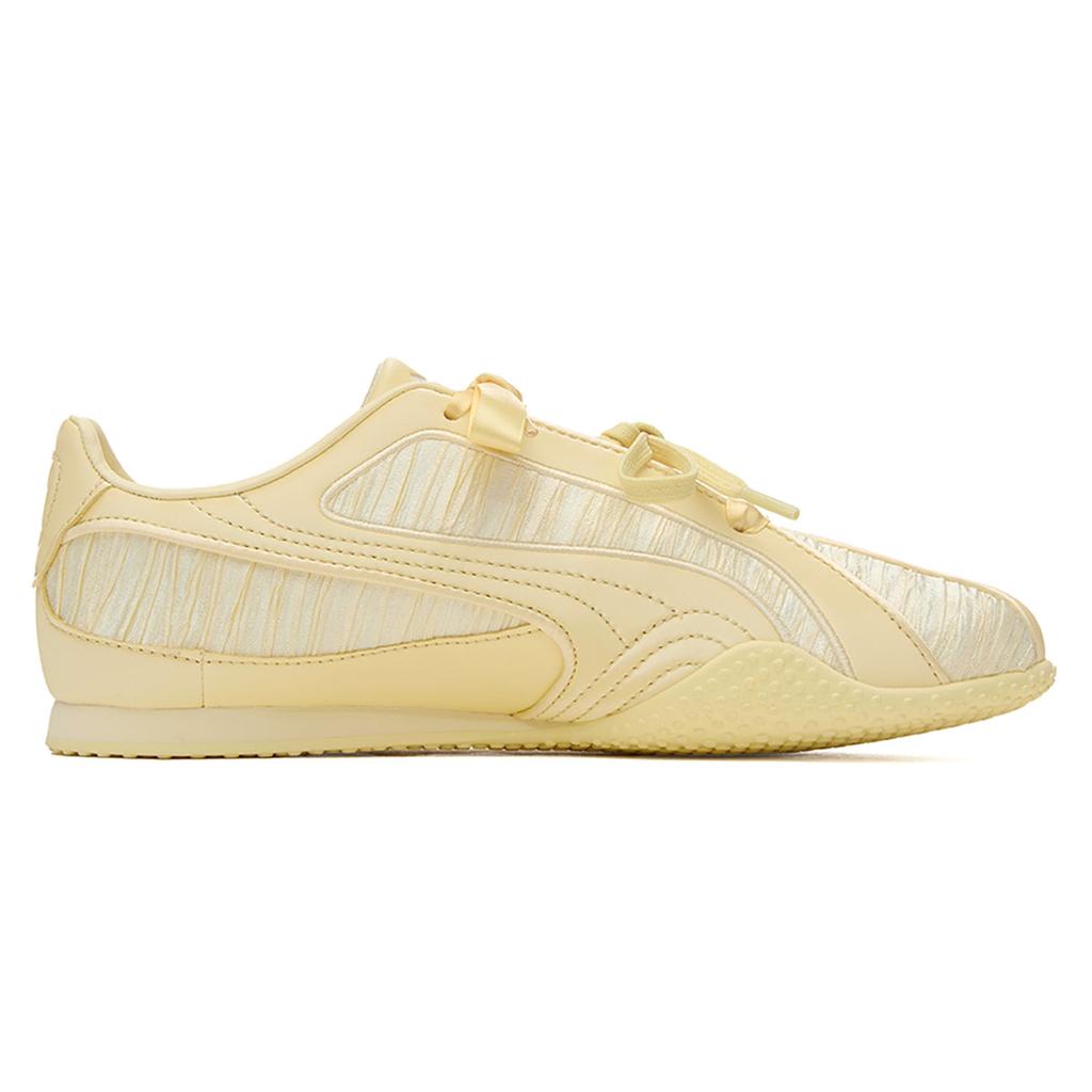 Puma Bella V2 Glam Spring Summer Cool Thin Sole Training Wrinkled Silk Satin Casual Low Top Shoes Unisex Sneakers Spring-Yellow 406796-02