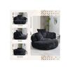 Futon Sofa - MUVOE - Lazy Boy - High Back - Black Chenille - Comfortable and Durable