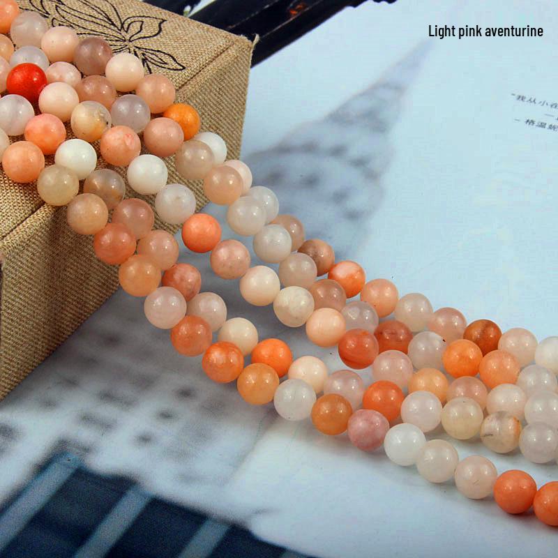 Natural Pink Aventurine Loose Beads for DIY Jewelry, Bracelet Making, Aventurine Stone Round Beads.